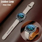 Ремешок кожаный для Samsung Galaxy watch 4 classic 4246 мм, браслет для Active 2 4044 мм Gear S3 Huawei GT2ePro, 2022 мм