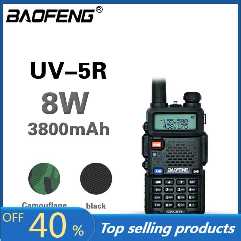Real 8W Baofeng UV5R Walkie Talkie 10Km Two-Way Radio hunting Radio uv 5r Baofeng Ham Radio UV5R Fm Transceiver Amateur Radio kobramax radio