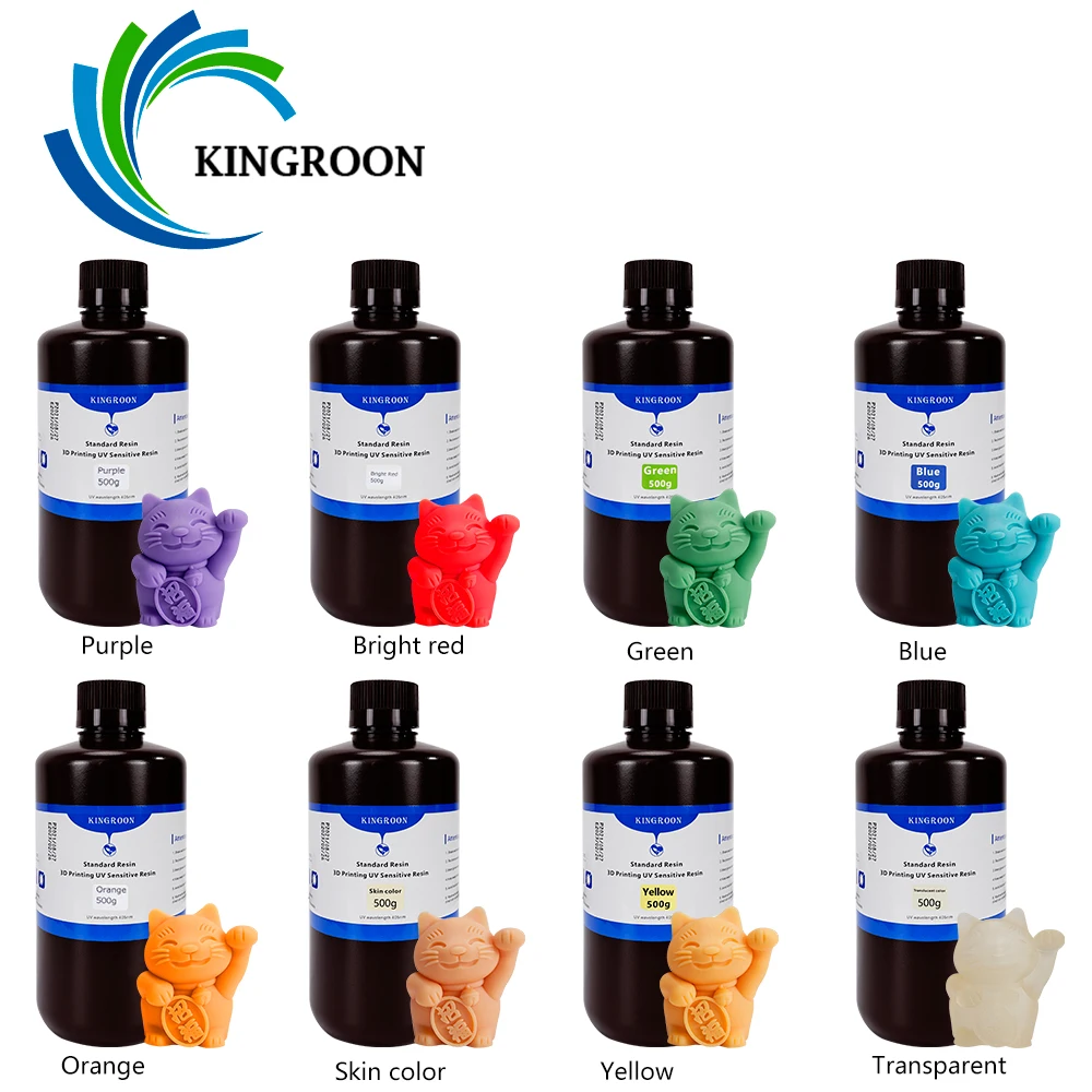 KINGROON 500g resina fotosensible LCD SLA 3D impresora 405nm resina UV 3D del Material de impresión para KP6 Mono/fotón S/fotón Mono