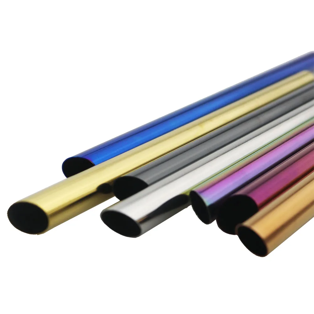 1/2 шт цветная Питьевая солома многоразовая металлическая соломинка набор острых