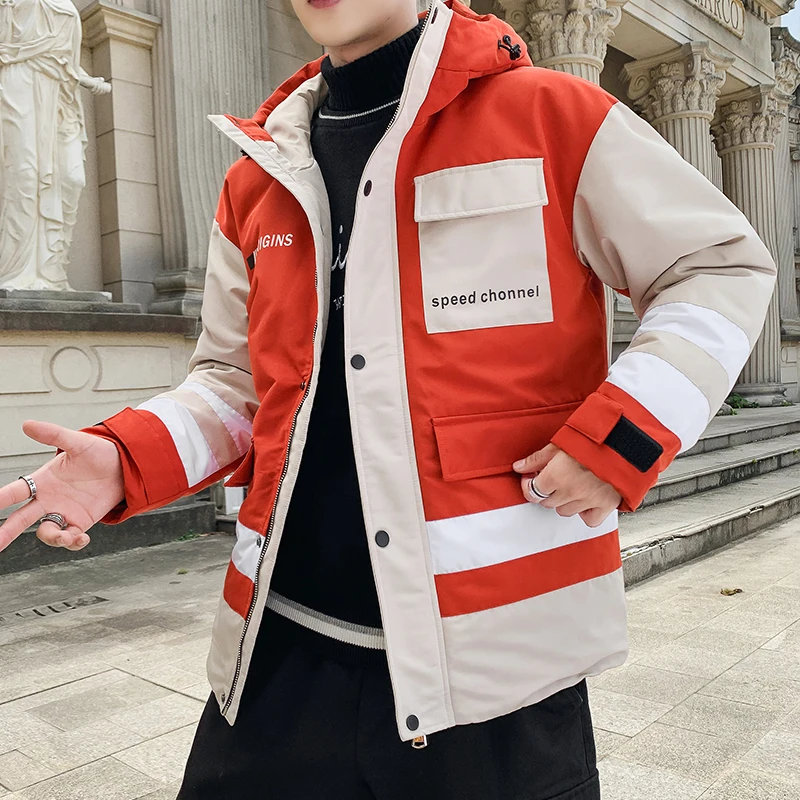 JUNGLE ZONE New Winter Warm Fashion Casual Coat Men Jacket Warm Windproof Hood Men Parkas High Quality Coat 8335