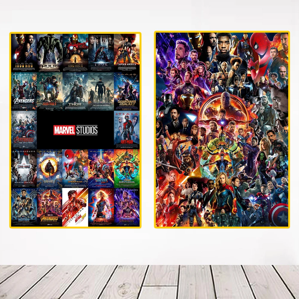 Постер фильма мстители супергерои Марвел MCU коллаж картины Стражи Галактики
