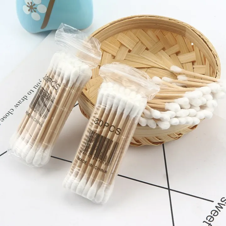 

Double Headed Health Cotton Swab Infant Health Cotton Swabs Cotton Ball Remover Makeup Cotton Swab 100pcs
