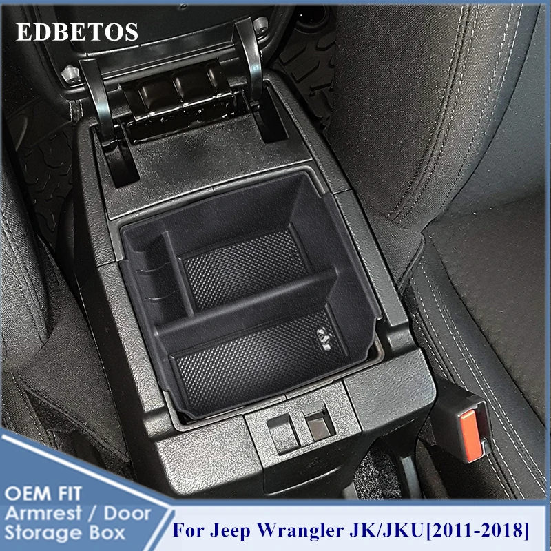 

Car Styling Accessories 1PCS Plastic Interior Armrest Storage Box Organizer Case Container Tray For Jeep Wrangler JK JKU