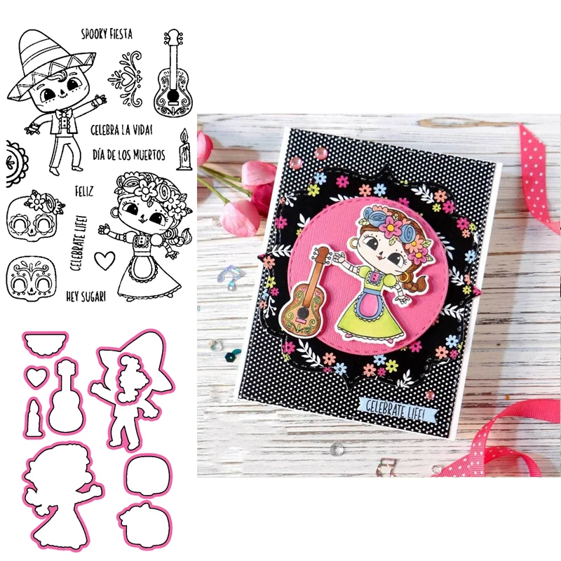 День мертвецов прозрачные штампы с металлическими штампами для сделай сам