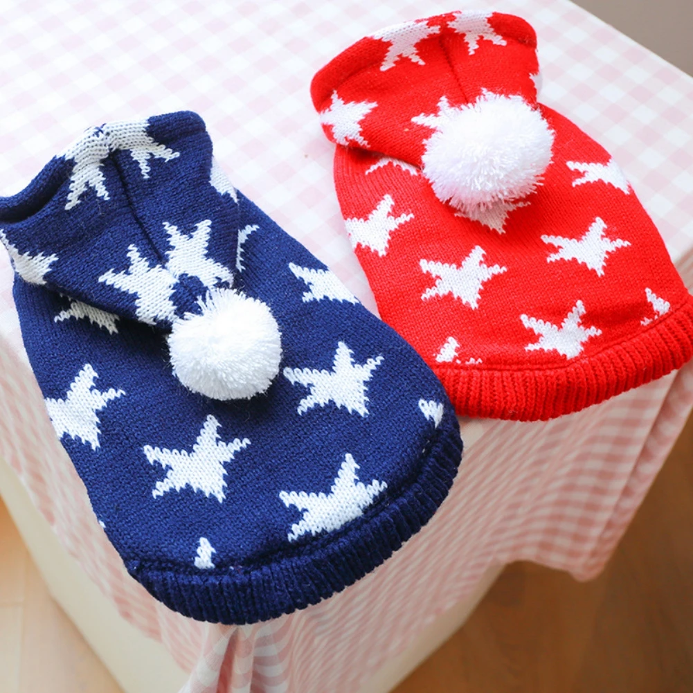 

Autumn Winter Dog Sweater Knitwear Hoodies Wool Coat For Small Medium Dogs Warm Pet Clothing Fashion Costume