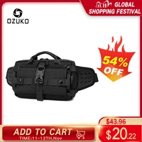 ozuko new design men waist bag fashion outdoor sports chest pack for teenager male waterproof shoulder belt bag crossbody bags