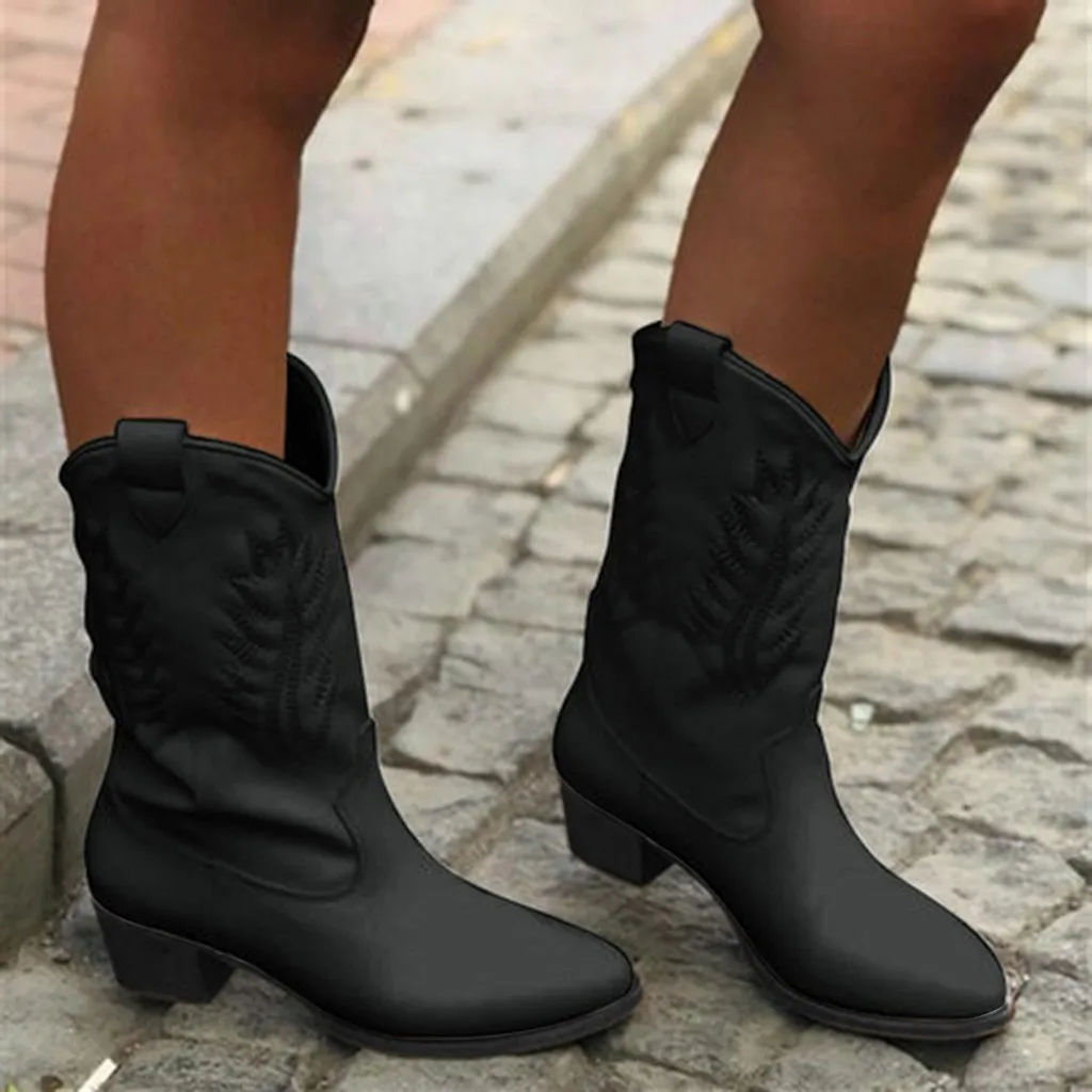 

Women's Boots Round Toe Yarn Elastic Ankle Boots Thick Heel High Heels Shoes Woman Female Socks Boots 2019 Winter Drop 93