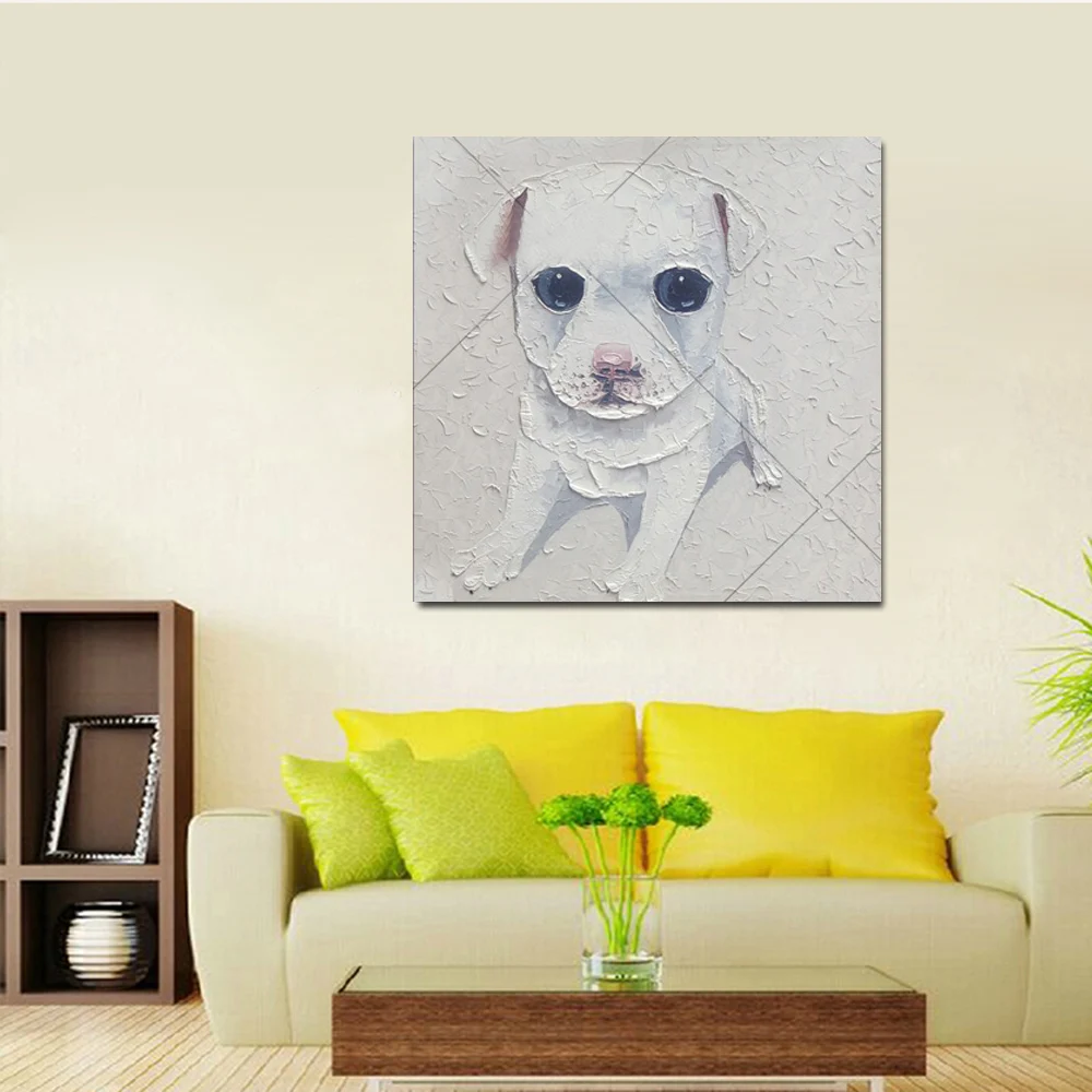 

Artist Hand-painted Funny Design Dalmatian Oil Painting on Canvas Handmade Spotted Dog Blowing Fan Oil Painting for Living Room