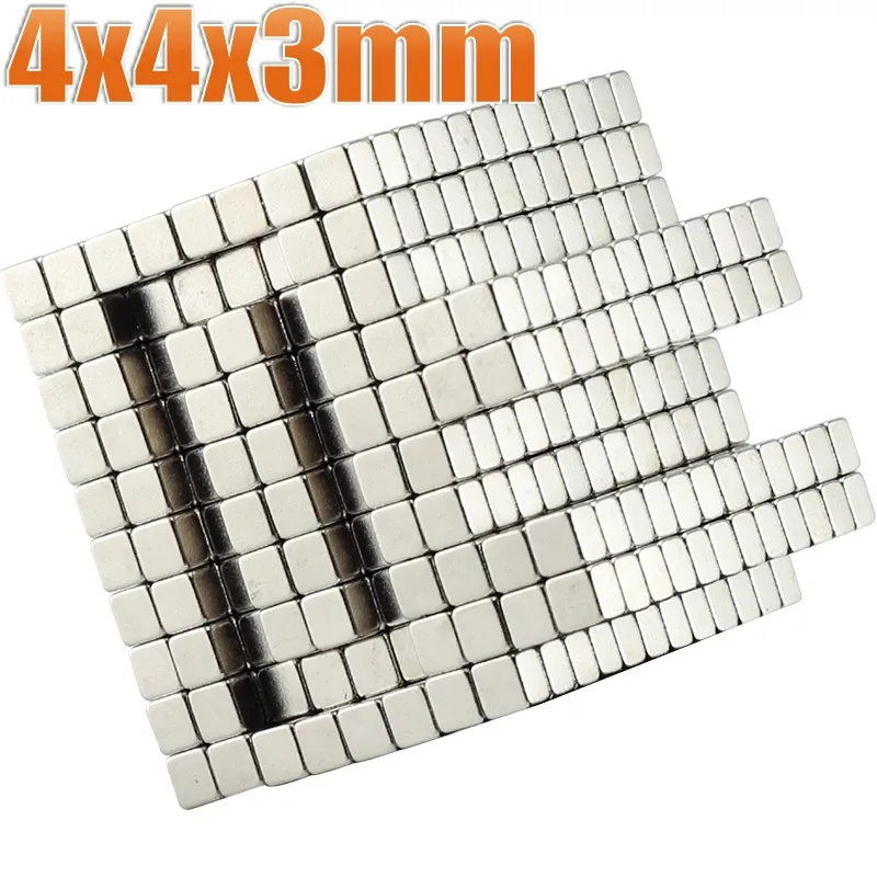 

20~1000Pcs 4x4x3 Neodymium Magnet NdFeB Magnets 4*4*3 Block Super Powerful Strong Permanent Magnetic imanes Block 4x4x3mm