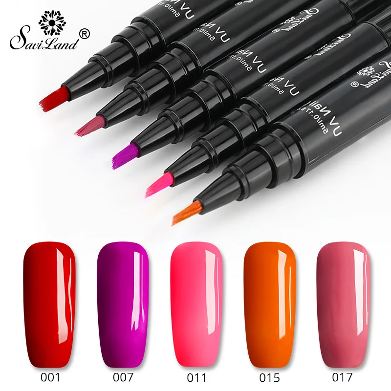 SET 2 Saviland 3 в 1 УФ-гель для ногтей, Набор лаков, карандаш, один шаг, гелевая ручка, нет необходимости, лучшая база,, товар в, ручка для лака для ногтей - Цвет: SET 2