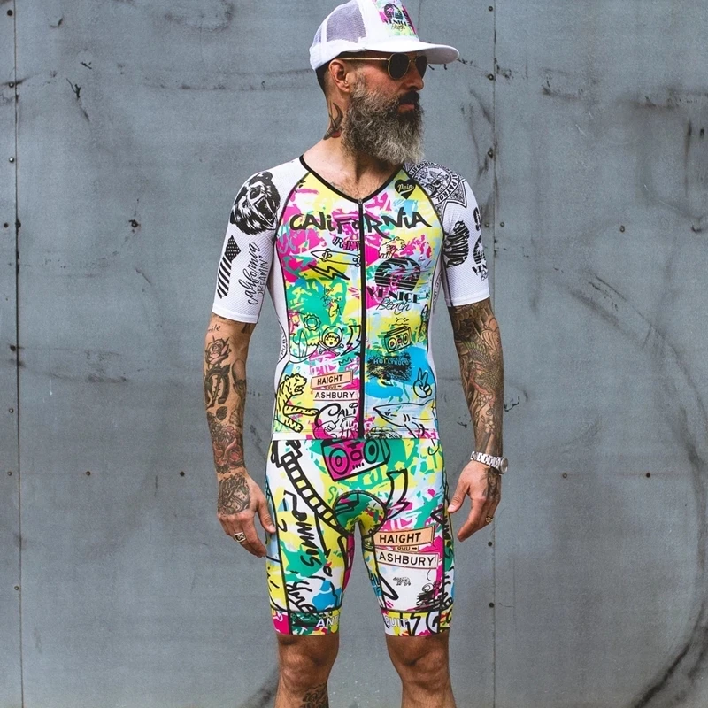 

Мужской комплект для триатлона Love the Pain, велосипедный комбинезон с коротким рукавом, 2021