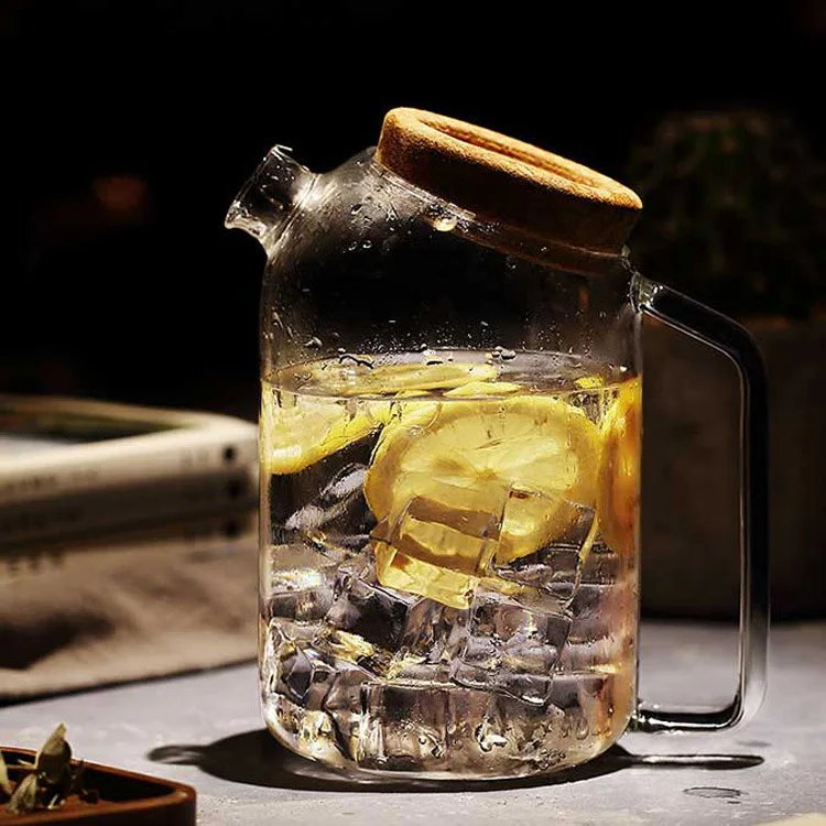 Бытовой термостойкий высокоборосиликатный стеклянный кувшин большая емкость