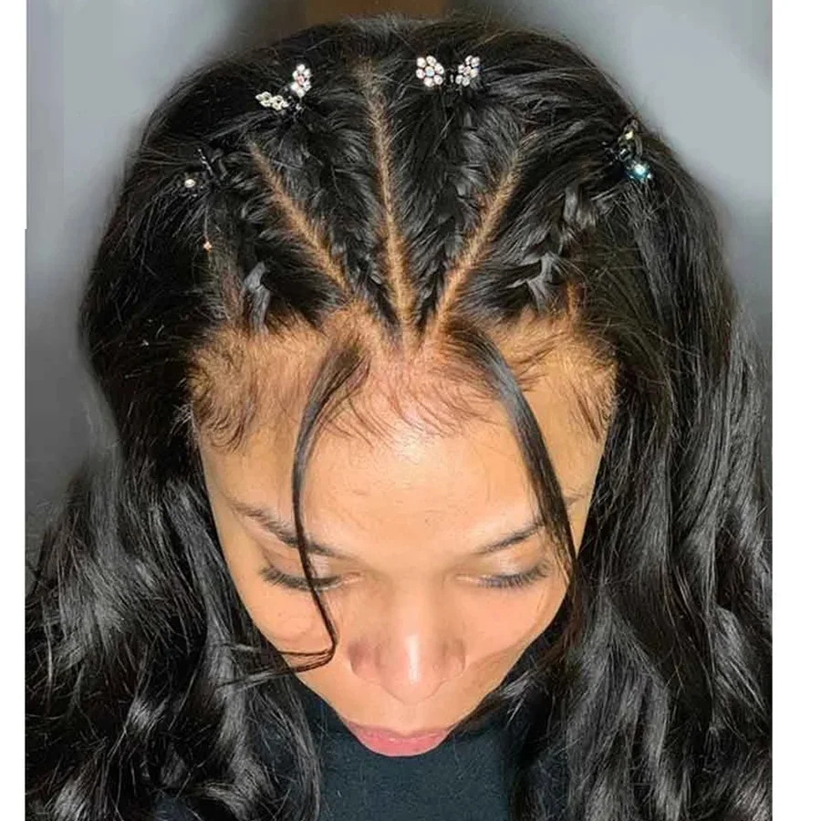 

Парик без клея с предварительным выщипыванием 13*4, парики из человеческих волос на сетке, парик на полной сетке с 150% волнистыми волосами, пар...