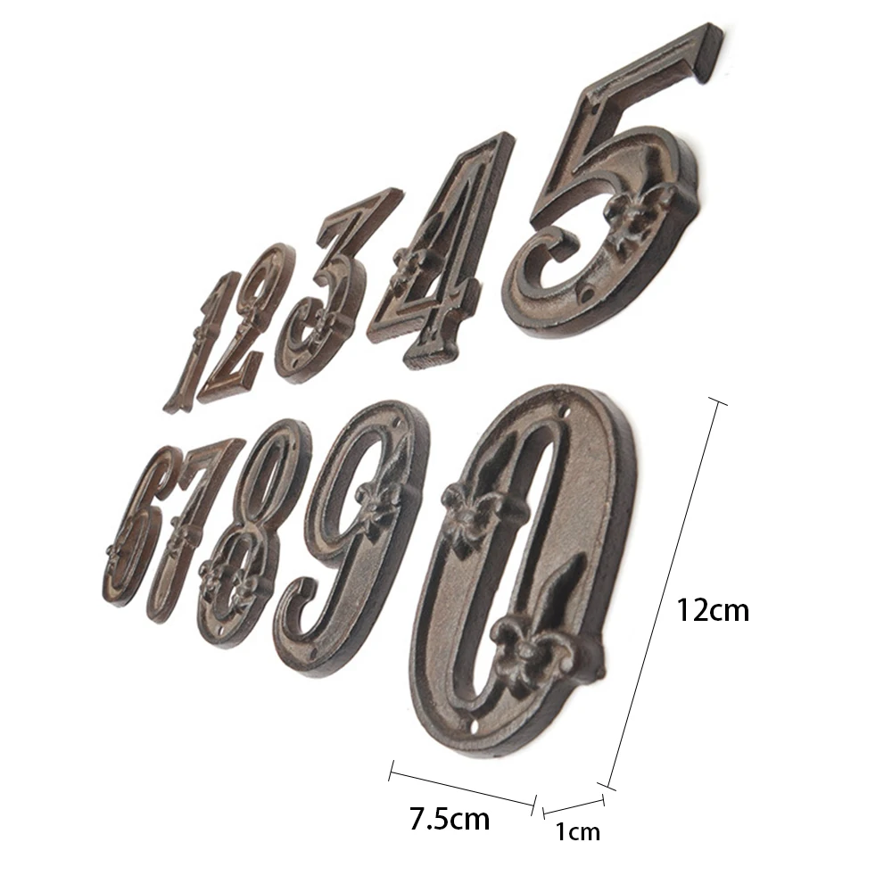 1PC Retro Metal Digital Arabic Numbers Cast Iron House Sign Door Plate DIY Cafe Wall Courtyard Decor Creative | Инструменты