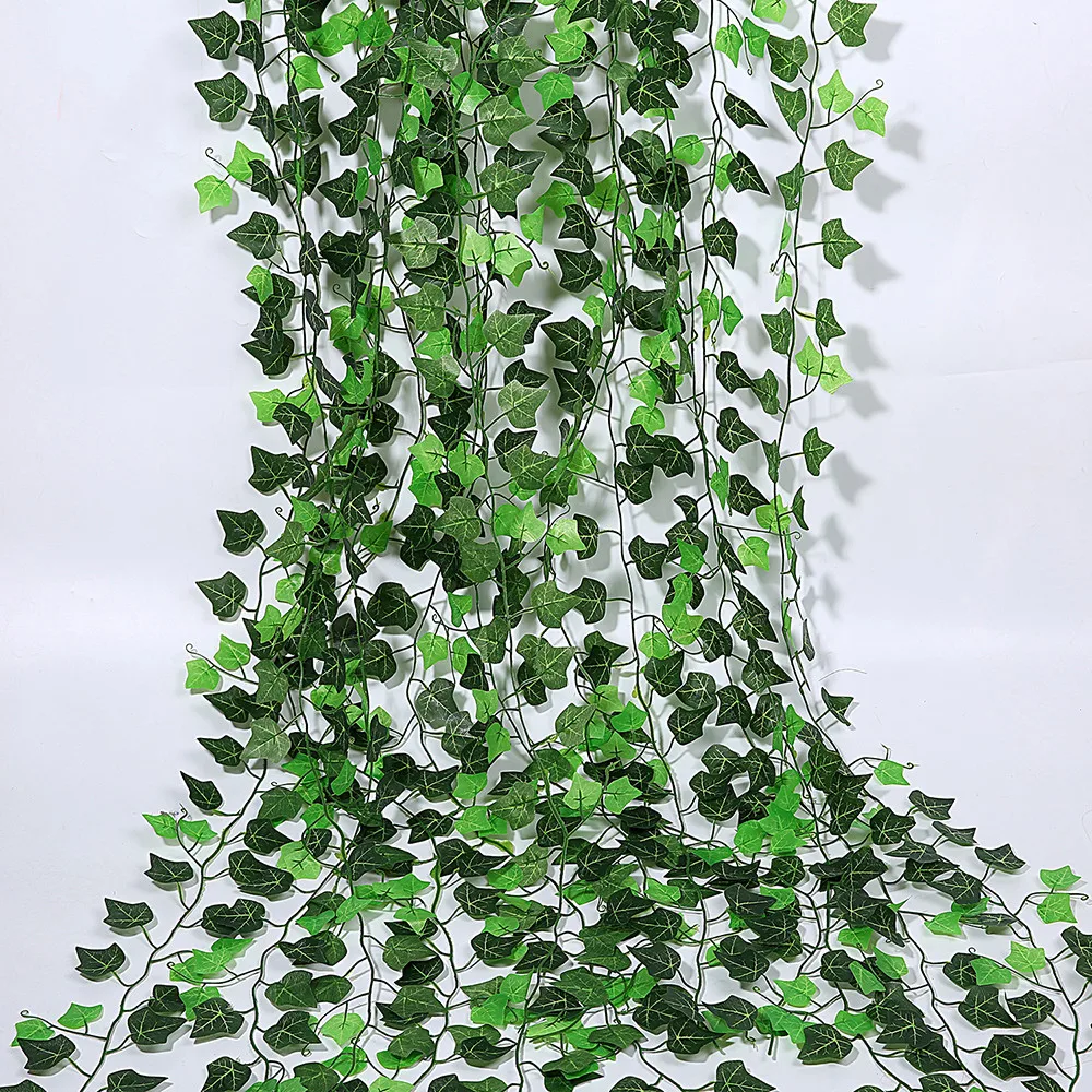 

1Pcs 230Cm Green Silk Artificial Hanging Leaf Garland Plants Vine Leaves For Garden Decoration Wedding Party Bathroom Home Decor