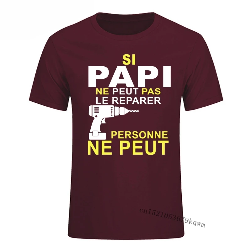 Si Papi Ne Peut Pas Le Rparer Personne T-Shirts Short Sleeve Funny Design T-shirt Aesthetic Tumblr Man T Shirt | Мужская одежда
