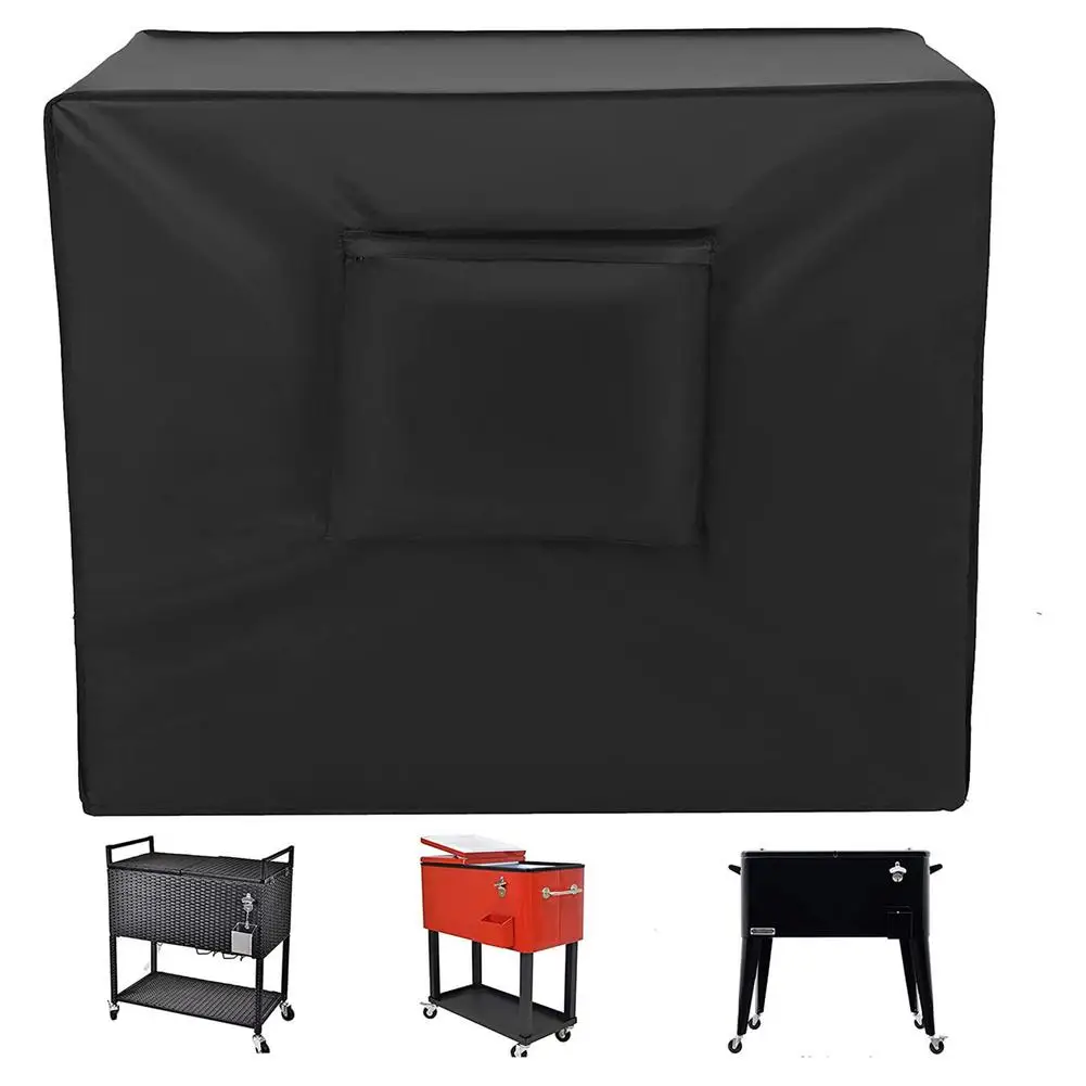 

95*50*92cm Black Oxford +PU Waterproof Outdoor Trolley Protective Cover Hand-Push Refrigerated Truck Dust Cover