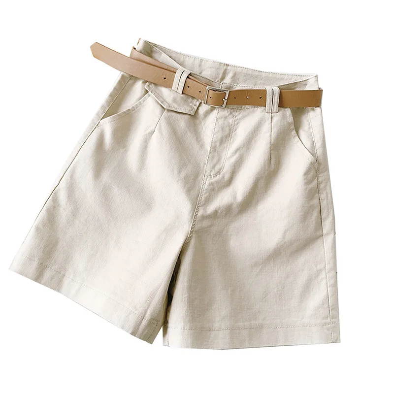 

Pantalones cortos de con para mujer, Shorts elegantes y informales, de cintura alta, para verano, novedad de 2021