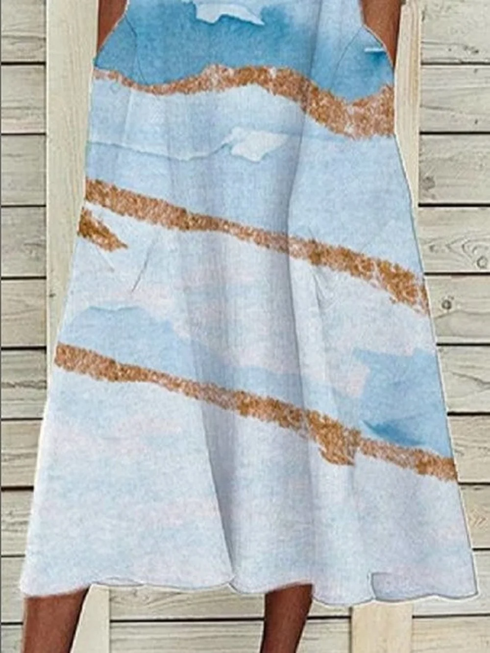 

maxi dress for women Spring/Summer's new printed sleeveless round-necked dress