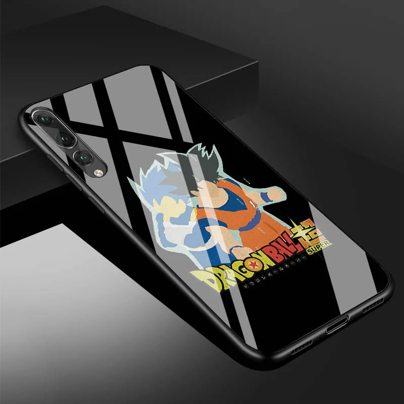 Чехол для телефона huawei P20 P30 lite P20 P30 PRO MATE 20 lite 20 PRO Honor 10 Dragon Ball z super Goku с логотипом из закаленного стекла
