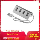 Портативный сверхскоростной USB-разветвитель из алюминиевого сплава, 4 порта usb-хаб, со светодиодный ным индикатором для ПК, ноутбука, компьютера