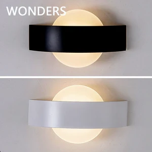 Настенный светодиодный светильник в скандинавском стиле, круглаяквадратная лампа для улицы, сада, балкона, двора, спальни, фойе, комнатного освещения, домашний декор