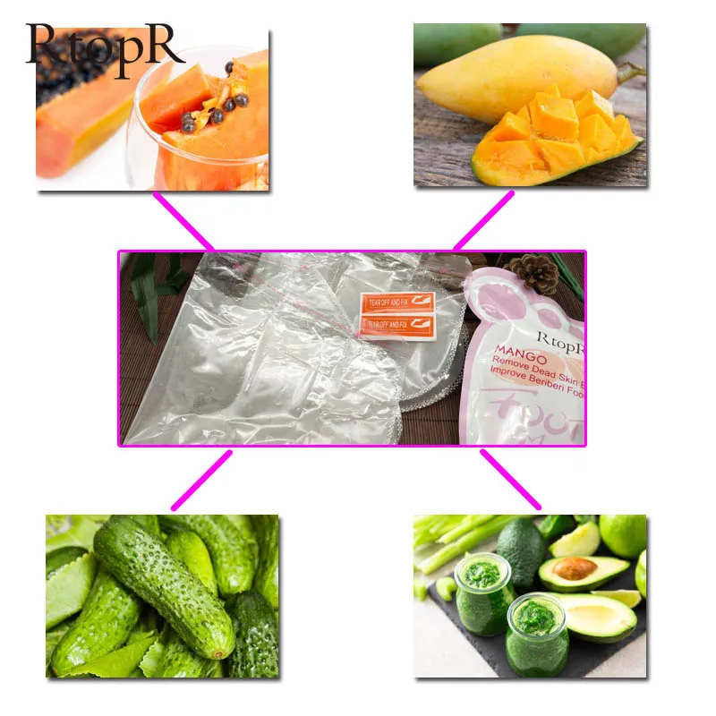 

2Bag Mango Foot Mask Peel Dead Whitening Moisturizing Exfoliating Renewal Pedicure Remove Dead Skin Heel Socks Peeling Foot Care