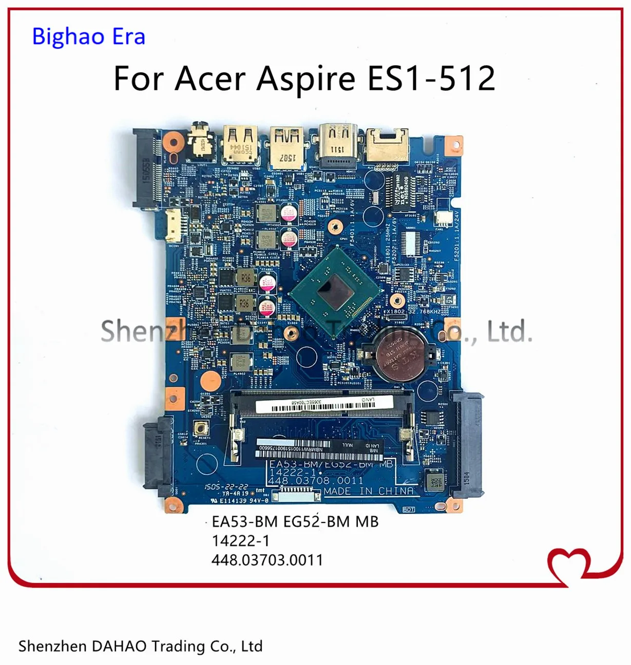 

EA53-BM EG52-BM 14222-1 MB For Acer Aspire ES1-512 Laptop Motherboard With Intel CPU NBMRW11003 448.03703.0011 100% Fully Tested