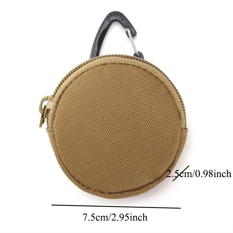 

New Oxford Cloth Mini Round Key Wallet Coin Purse Zipper Pocket Travel Bag With Buckle Multifunction Earphone Outdoor Case New