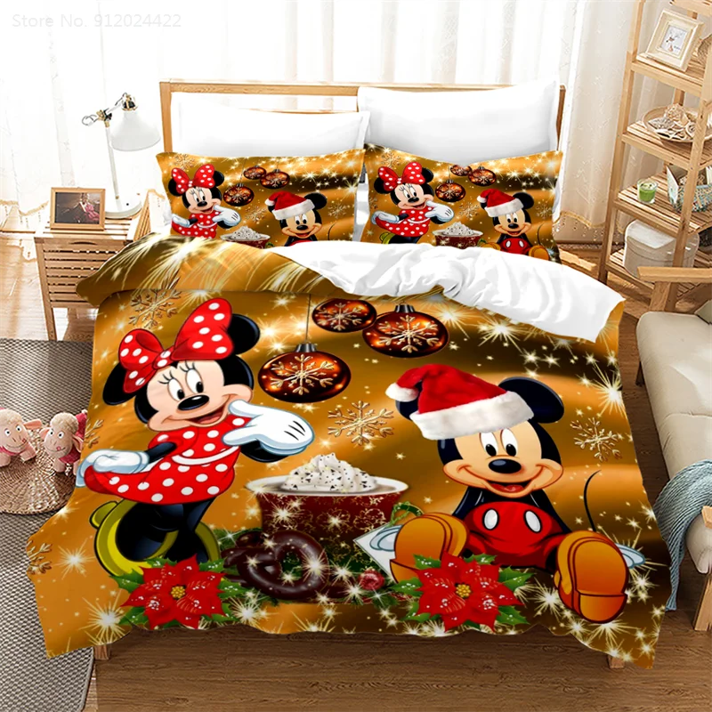 disney mickey minnie mouse bedding set quilt duvet cover for kids pillowcase queen king size single twin king set children gifts free global shipping