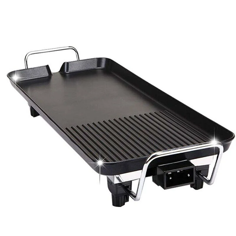 electric barbecue grill teppanyaki grills barbecue furnace portable electric grill bbq with barbecue nonstick plate griddle free global shipping