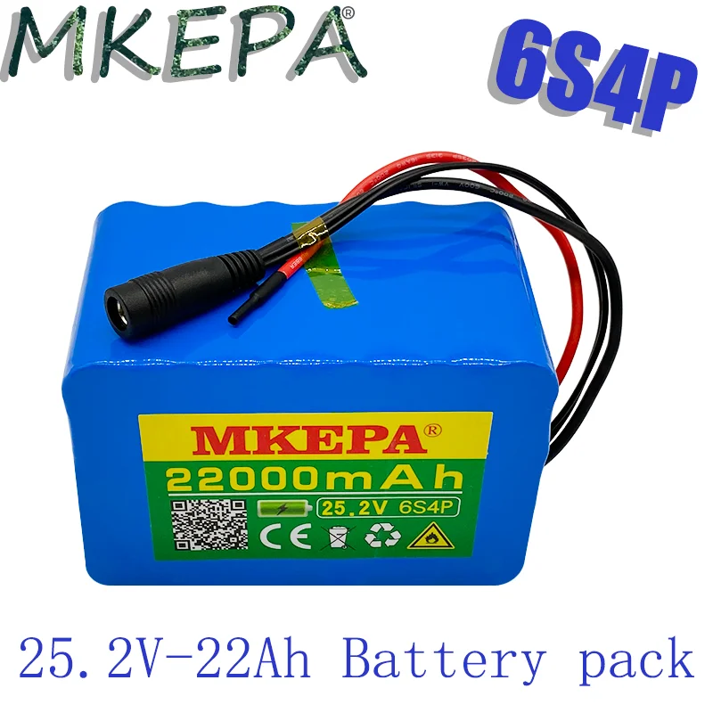 

6s4p 24V 22Ah 18650 Battery Pack Lithium Ion Battery 25.2V 22000mAh Bicycle Moped Power Tools Battery pack with BMS