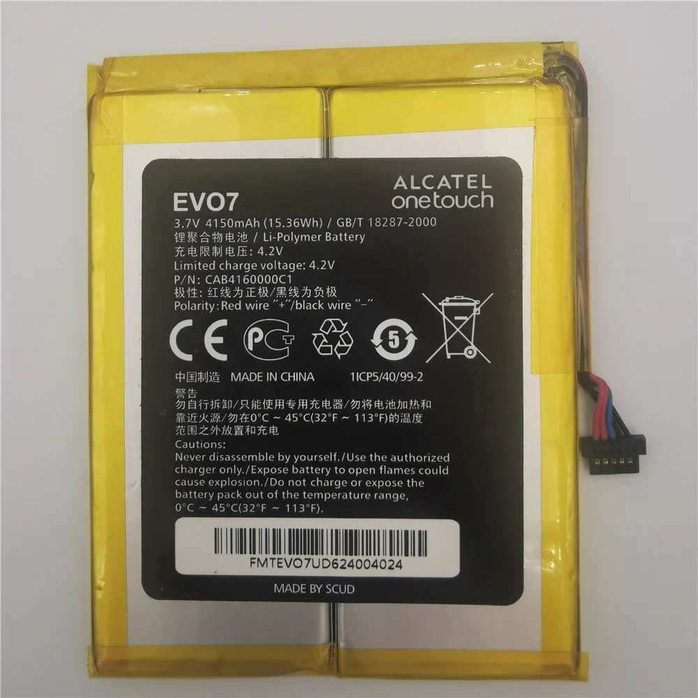 EVO7 4150mAh аккумуляторная батарея для планшетного ПК Alcatel One Touch EVO 7 HD / Onetouch литий