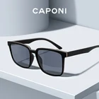Женские поляризационные солнцезащитные очки CAPONI, квадратные черные солнцезащитные очки с линзами, по индивидуальному заказу, CP6199