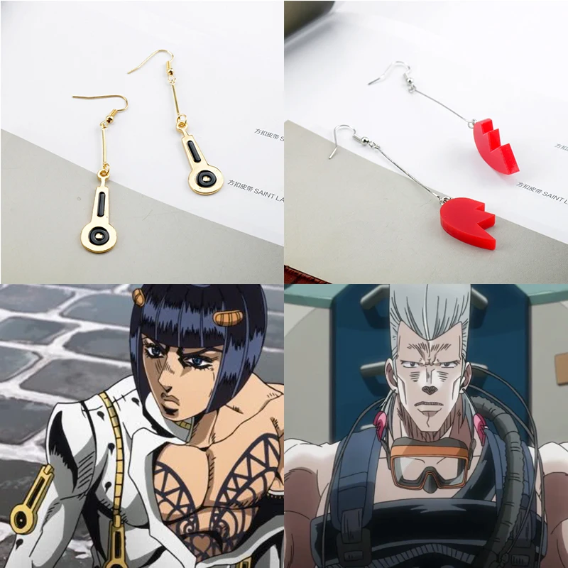 

JoJo's Bizarre Adventure Bruno Bucciarati Jean Pierre Polnareff style Cosplay Earrings Eardrop dangler For Women/Men Fans Gift