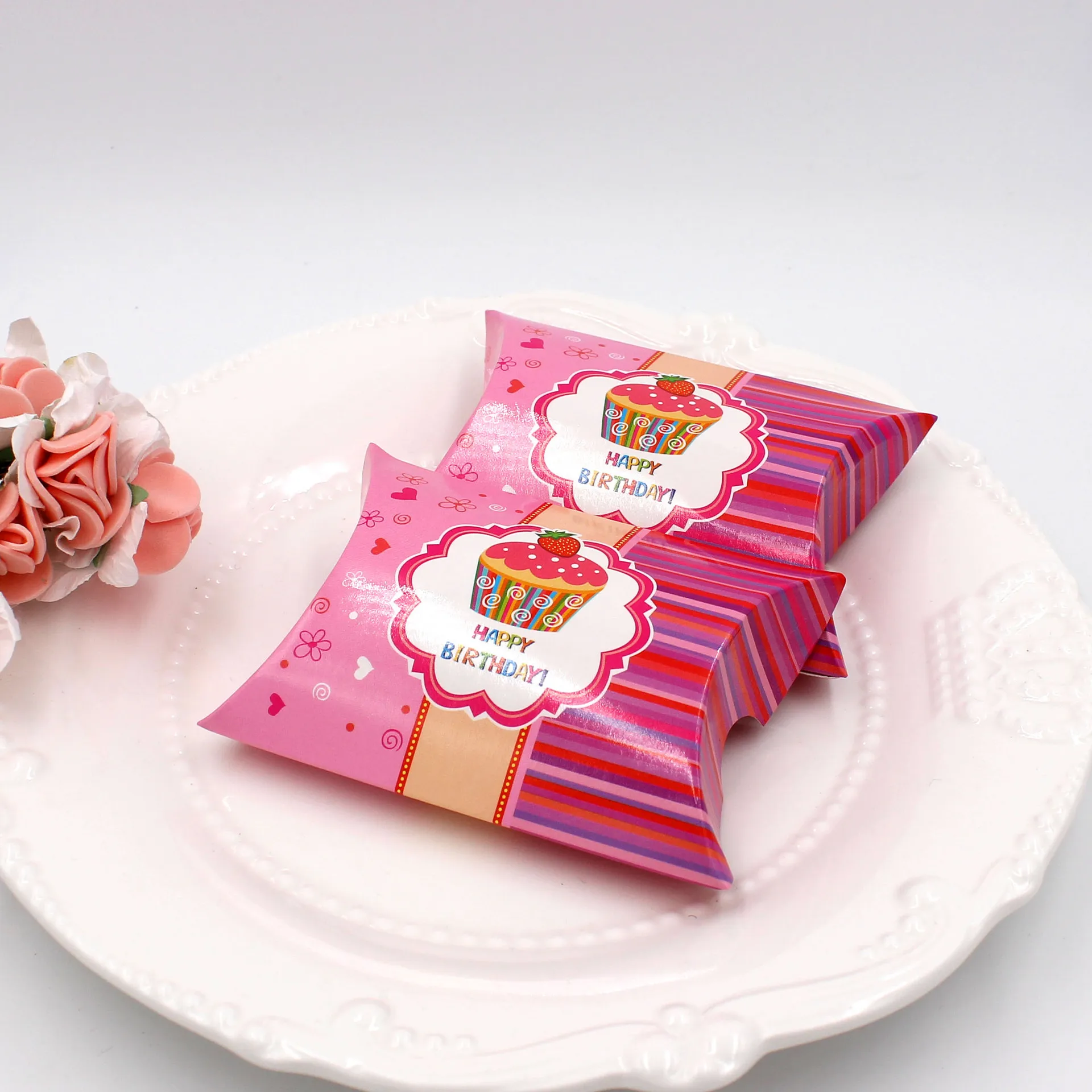 Коробки для подушек на день рождения клубничный Кекс с принтом коробки конфет