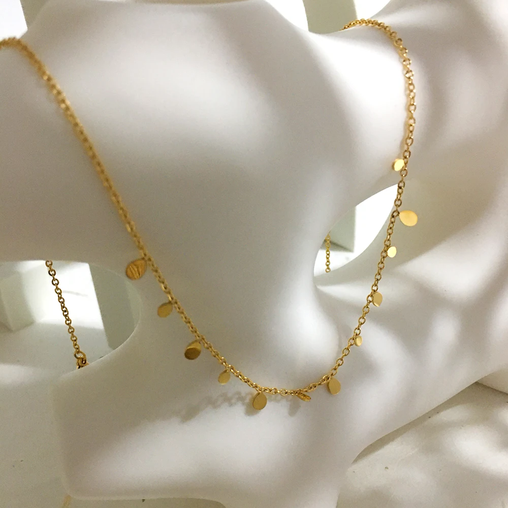 Монланшер Восхитительная Милая Тонкая Золотая Цепочка Чокеры Геометрические Чипсы Металлическое Ожерелье Минималистичные Трендовые Ожерелья Ювелирные Изделия.