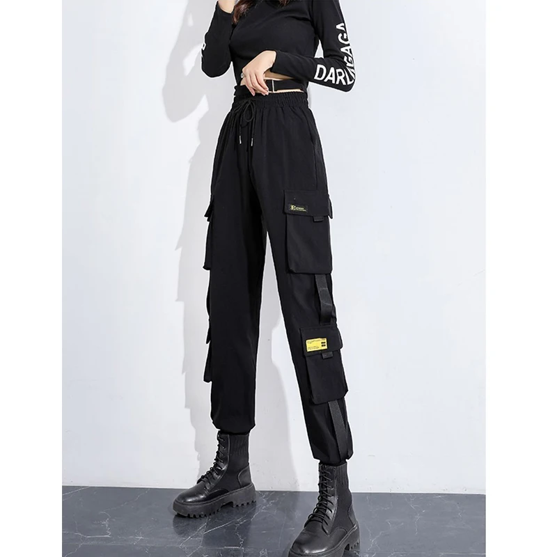 

Женские длинные брюки-карго с высокой талией