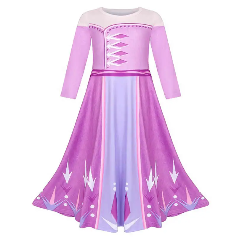 Girls Elsa Princess Dress Anna Winter Inspired Costume Cartoon Film Light Up Long Sleeves Makeup Snowman Olaf Cosplay Party Sets | Детская