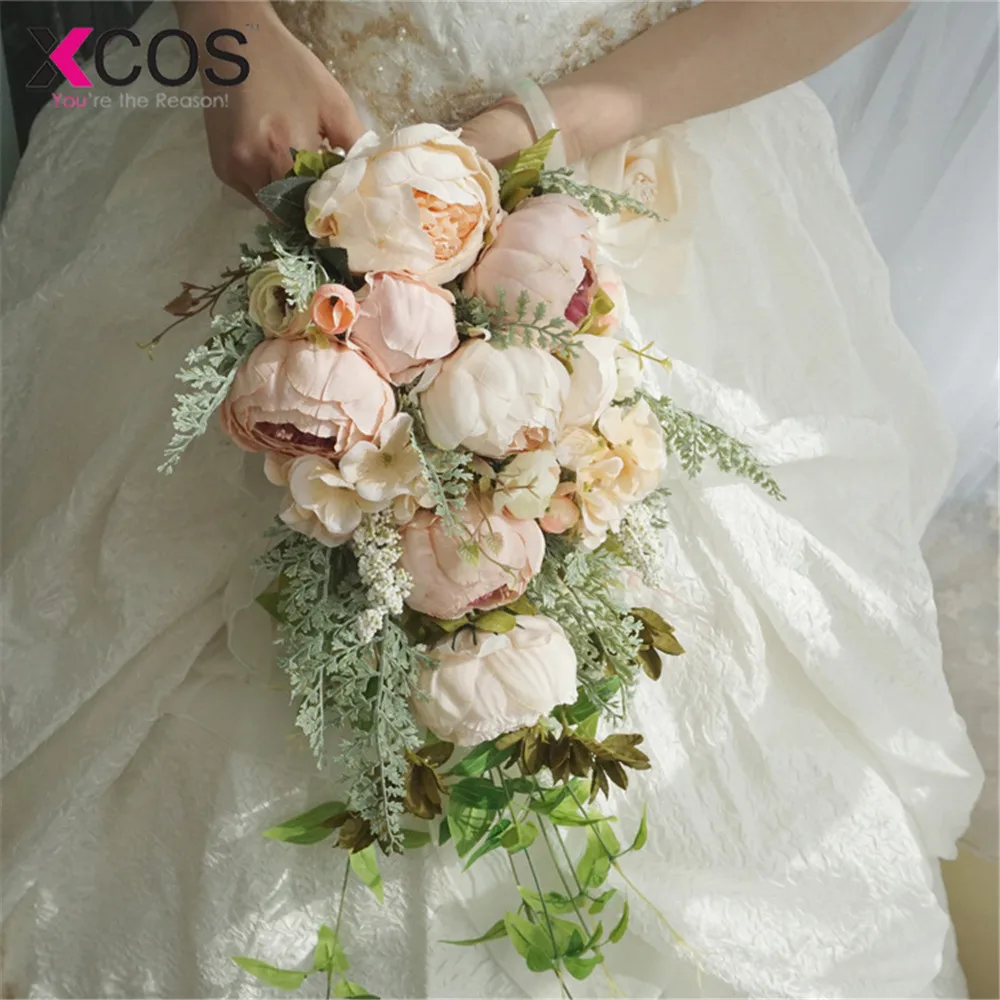 XCOS 2019 Новый 4 стиля водопада элегантный свадебный букет Искусственный Карла