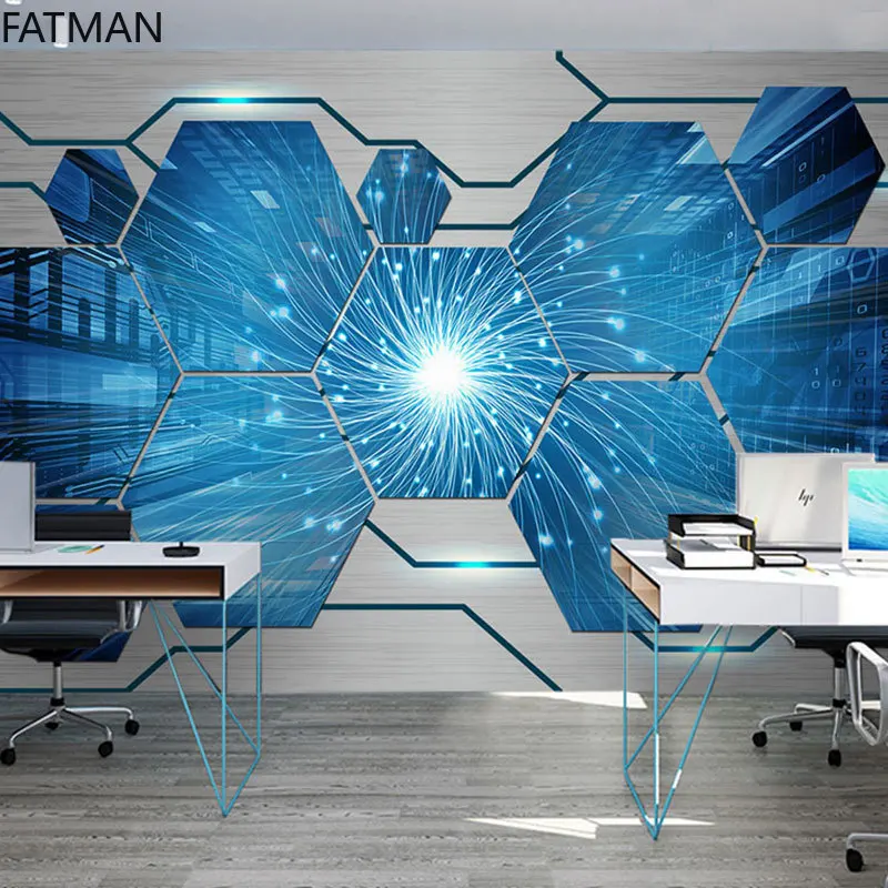 

FATMAN Custom 3D Technology Sense Company Internet Cafes E-sports Hall Hotel Wall Covering KTV Wall Stickers Wallpaper Dropship