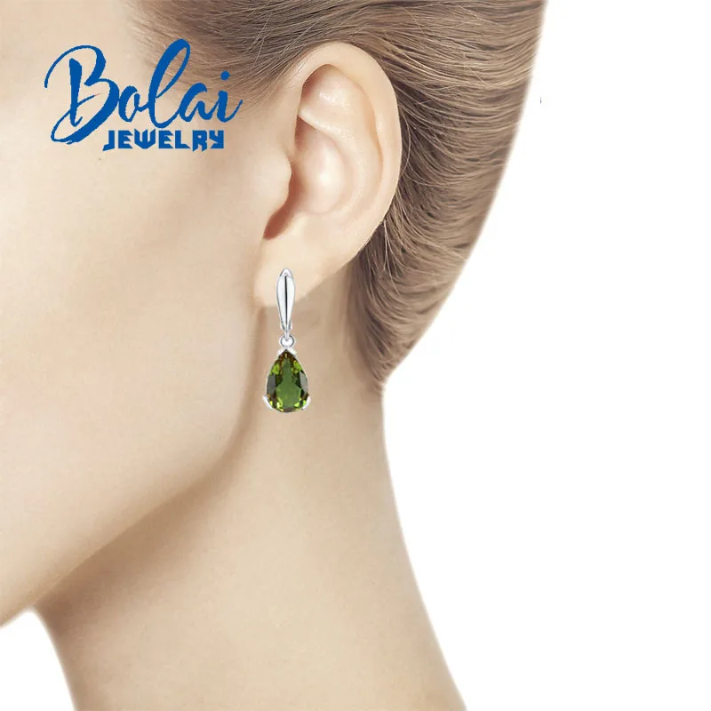 Bolaijewelry серьги с зултанитом жемчужные 10*15 мм искусственные серебристые меняющие