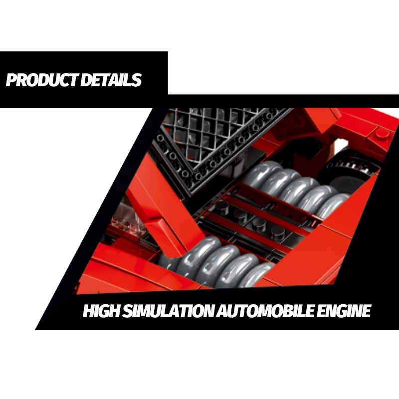 

City Creator Mechanical High-tech Racing Car Building Blocks MOC Super Sports Vehicle Model Bricks Educational Toys For Children