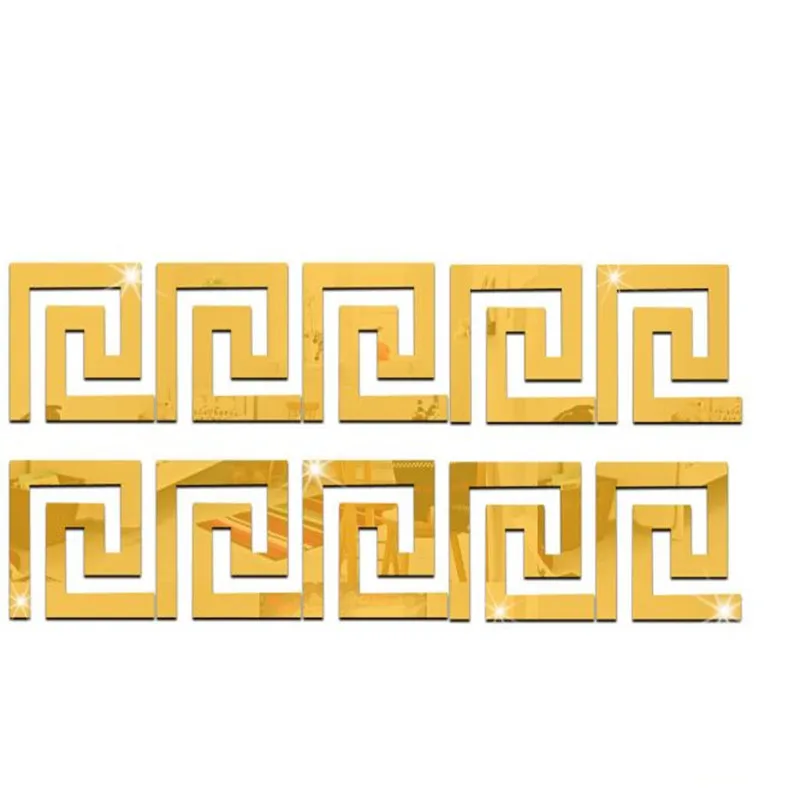 A Gold Waist line 10 шт 10*10 см или 20 шт 5*5 см линия талии Зеркальная Наклейка DIY современная акриловая зеркальная Настенная Наклейка s для гостиной украшения дома - Цвет: A Gold Waist line
