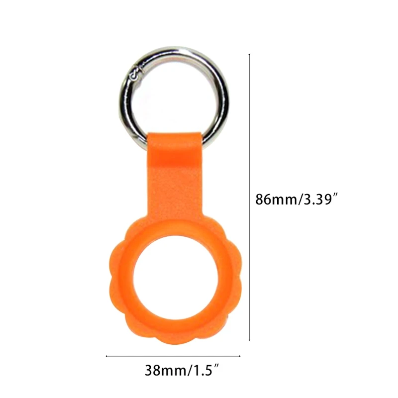 

Silicone Case for AirTag Phone Finder, Anti-Scratch Protective Skin Cover with Keychain, Green Orange Purple Yellow