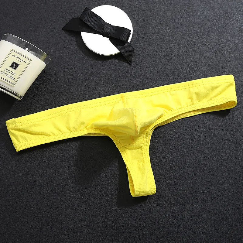 Мужские трусы стринги с U-образным мешочком для пениса черные бандажные Трусы из