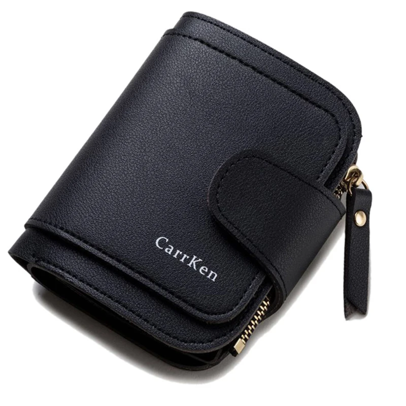 

Leather Wallet Card Holder Tassel Simple All-Match Coin Purse Casual Hasp Zipper Short Large Capacity Female Money Clip Passport