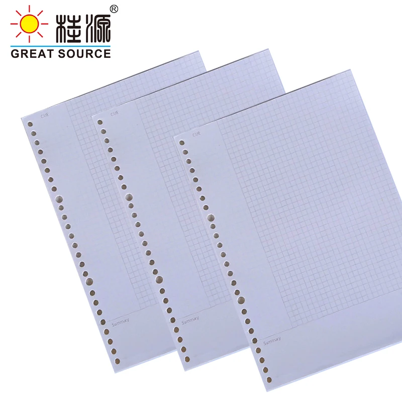 A5 Sketch Book Loose Leaf  Folder Filling Paper A5 Binder Refill Paper 20 Holes Blank Page Grid Dotted Lined(5PCS)