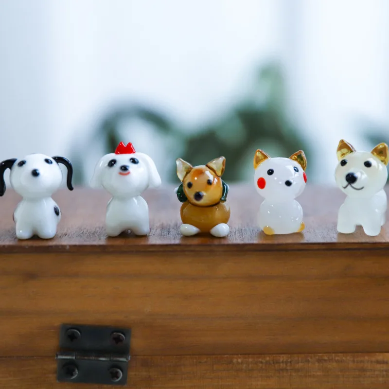 

Teddy Corgi Shiba Inu Pomeranian Puppy Animal Decorations Creative Home Cartoon Glass Desktop Decorations Holiday Gifts